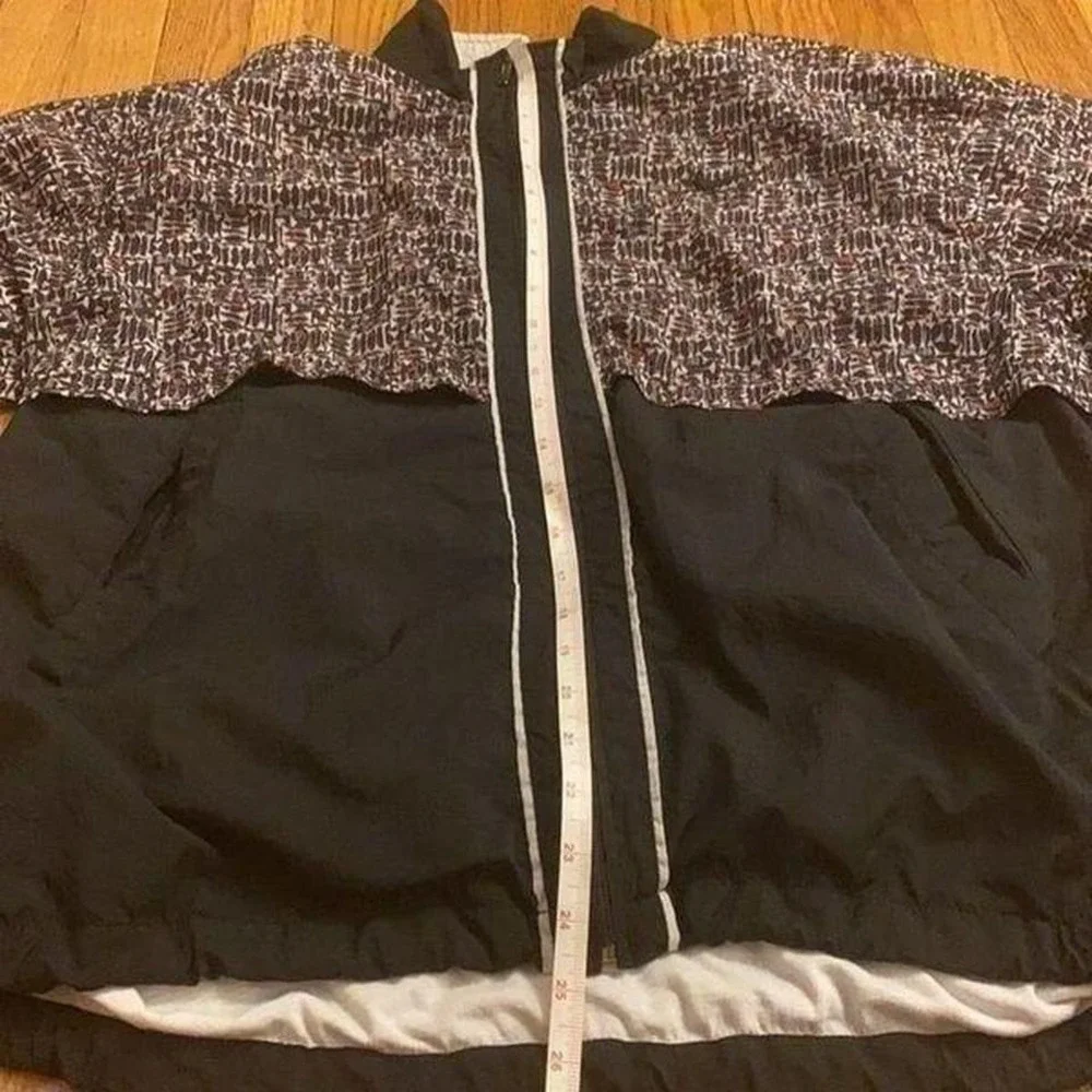 Nike‎ Windbreaker Jacket Women Black Brown Geometric Vintage 90s Full Zip Medium